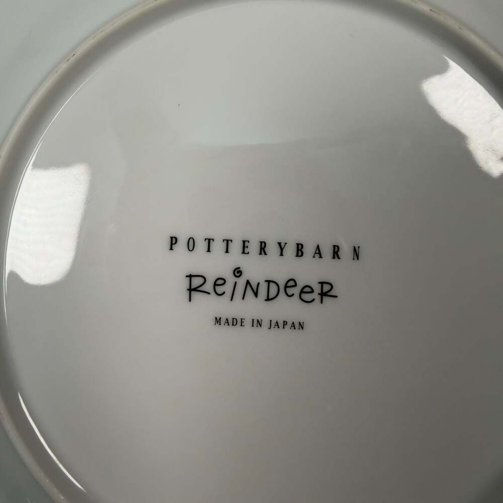 Pottery Barn Reindeer Appetizer Dessert Plates Set of 4 Blitzen Comet Cupid Donn - Picture 6 of 7